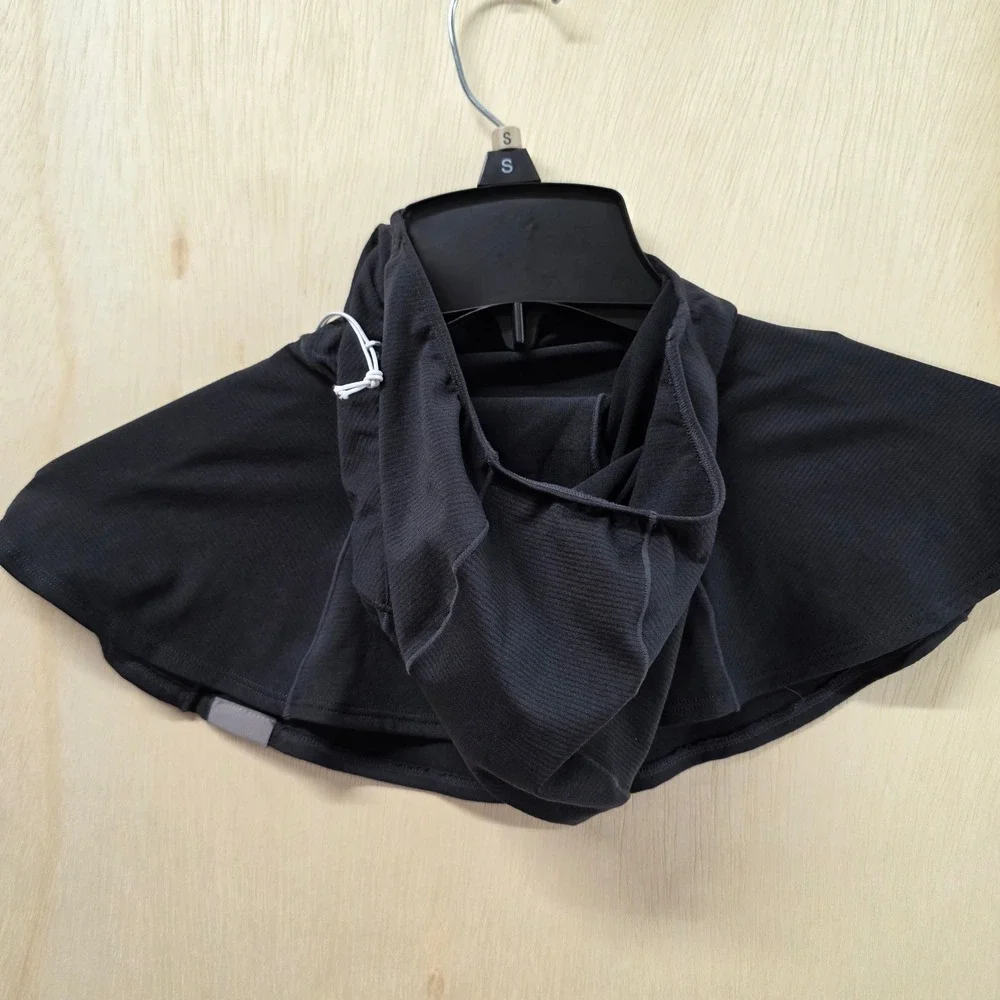 FIGS Black Performance Hijab Technical Activewear Hood W21AC3016 XS/S NWT